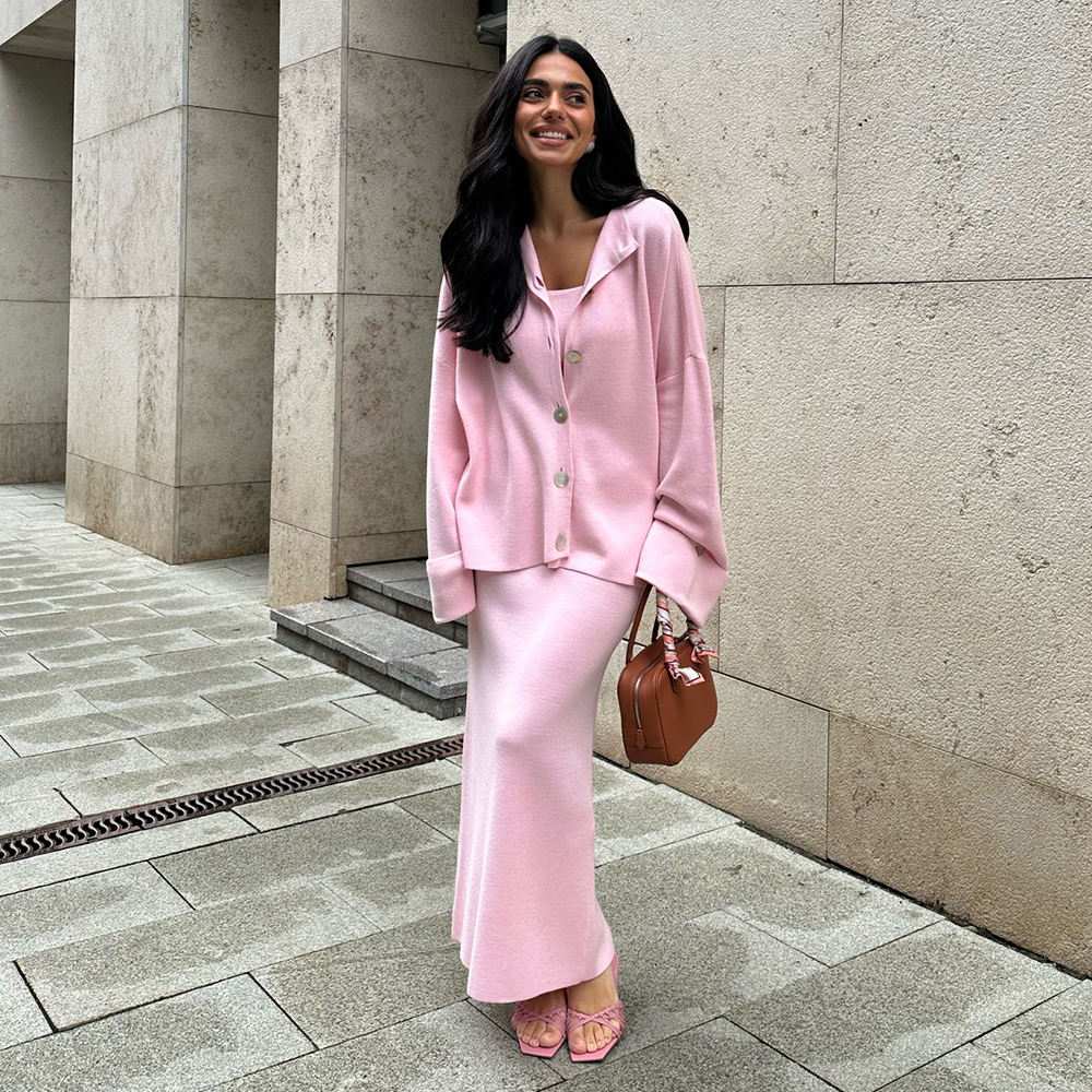 Custom ankle length sweater suit knit set