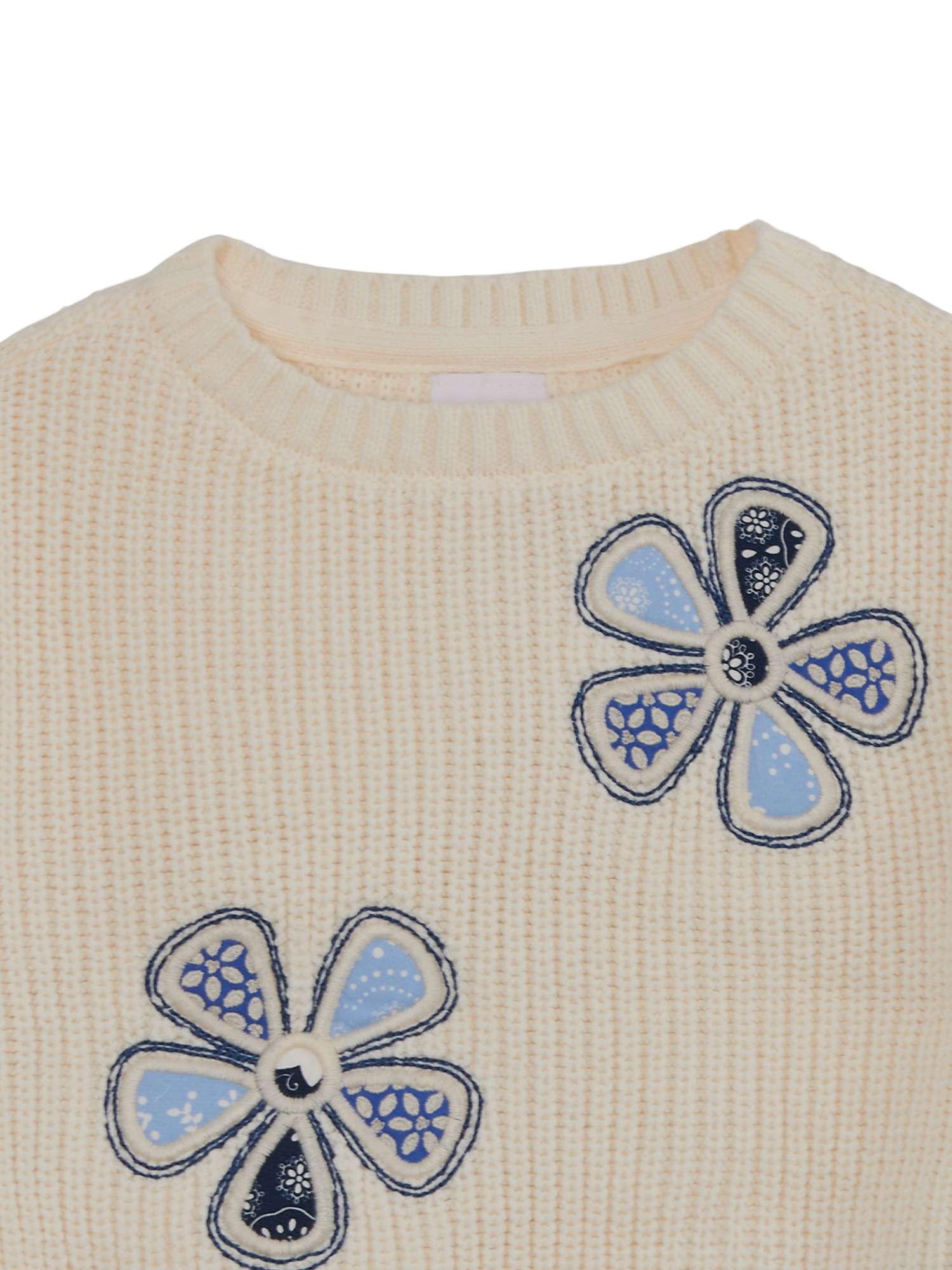 Embroidered applique sweater custom knitwear design