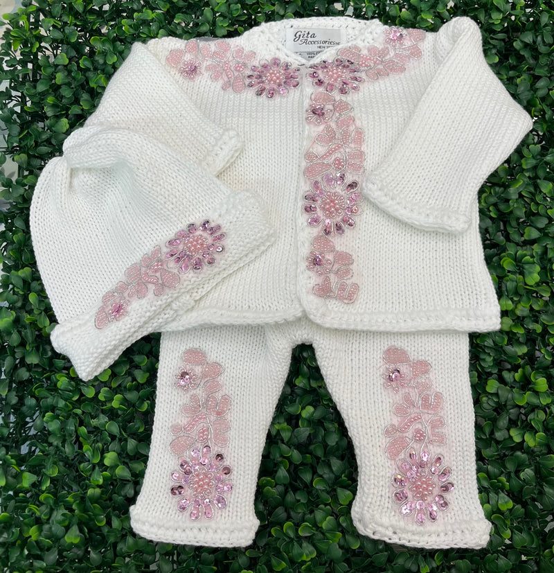 Custom sweater with applique embroidery design