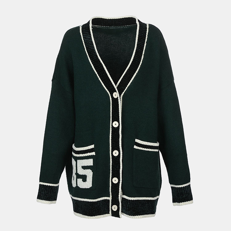 Black cardigan for women custom knitwear sweater