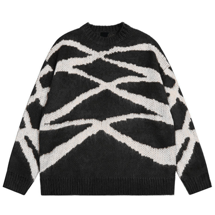 Black knit pullover sweater custom knitwear