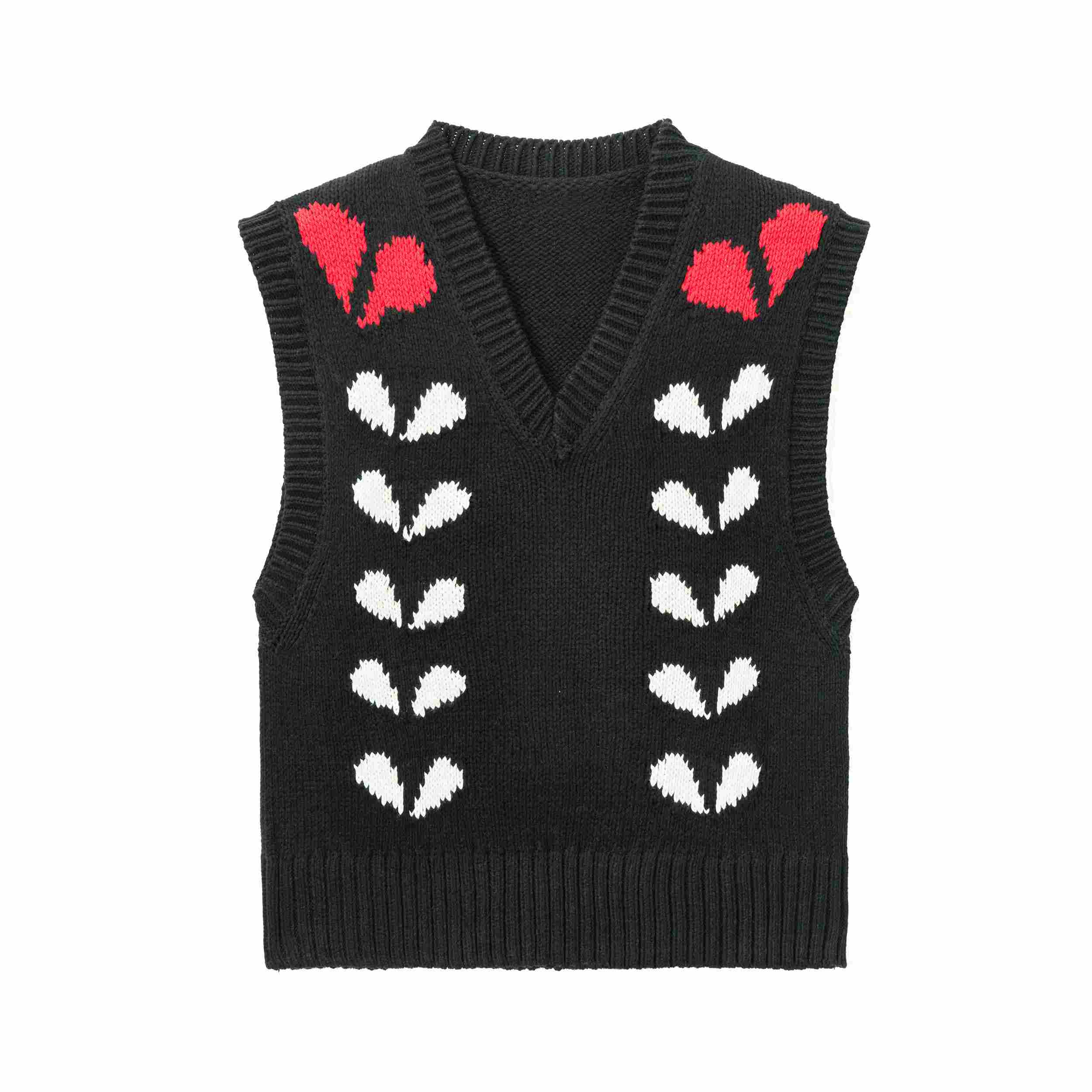 Black sleeveless sweater vest for fashion brands
