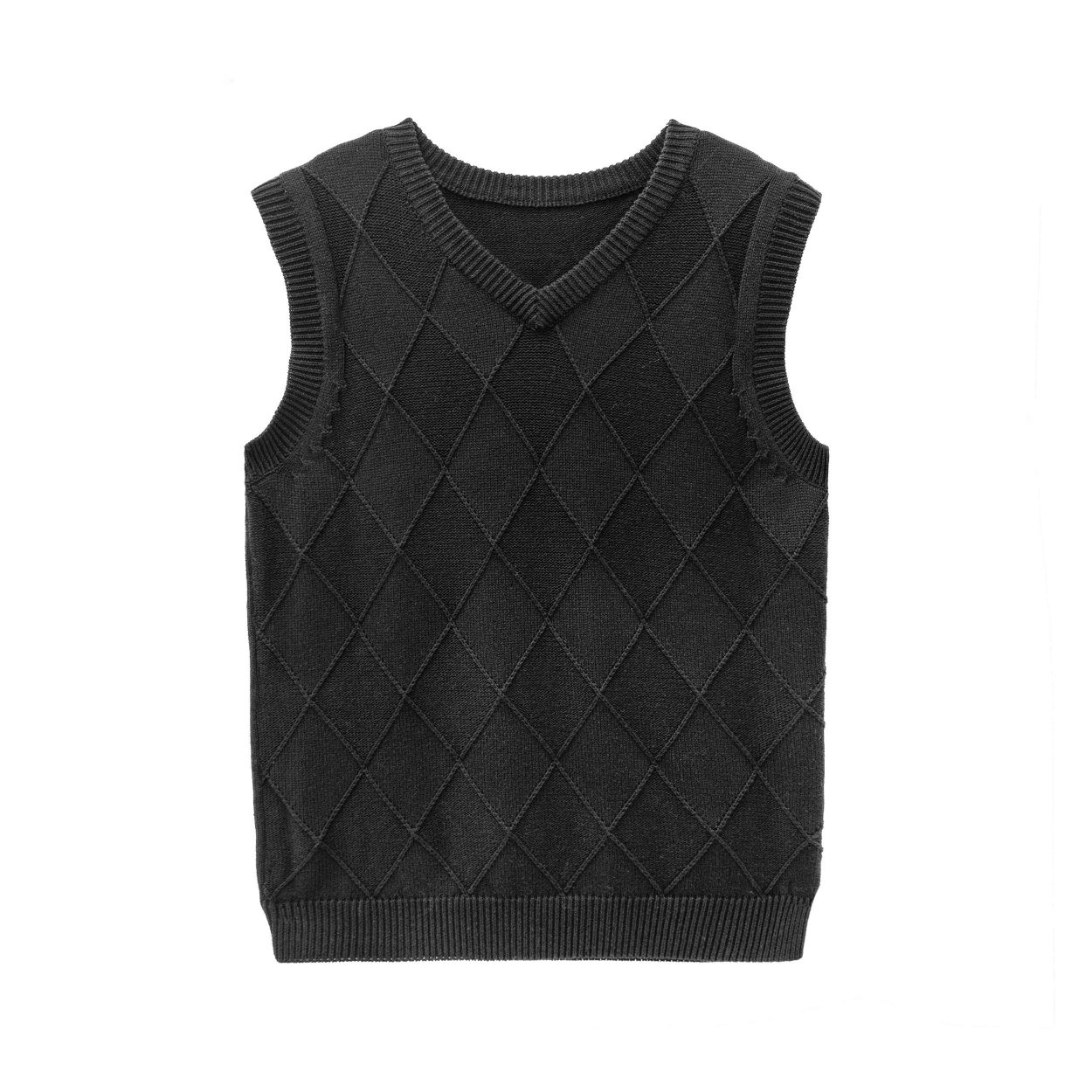 Black sleeveless turtleneck sweater for wholesale production