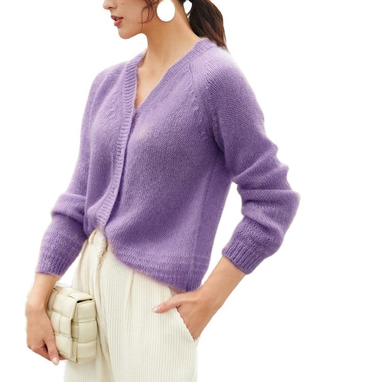 Grey cardigan for women custom knitwear