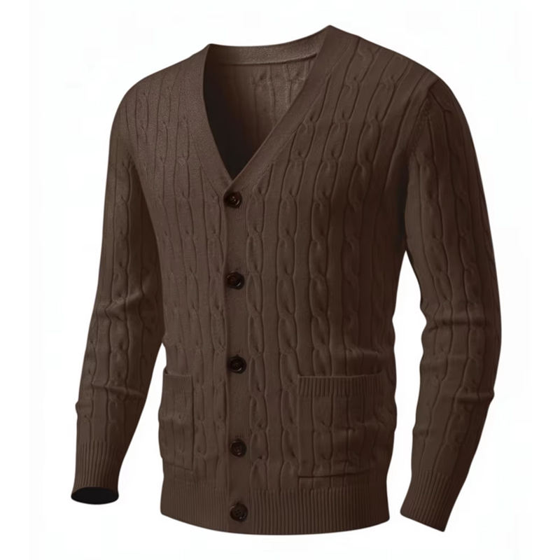 Classic wool men's cardigan sweater