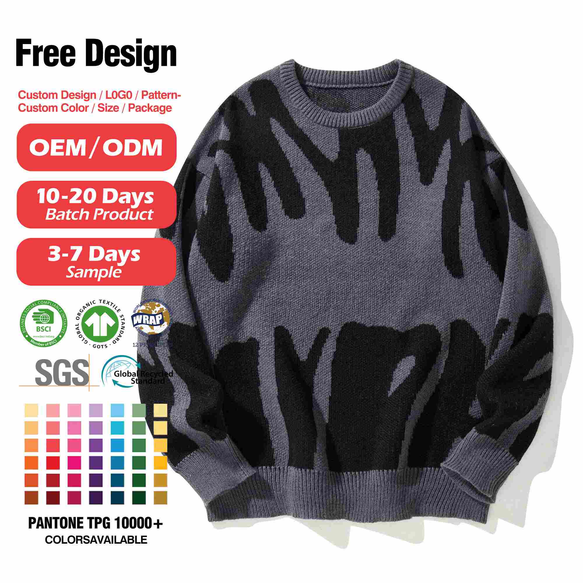 Convertible neck pullover sweater
