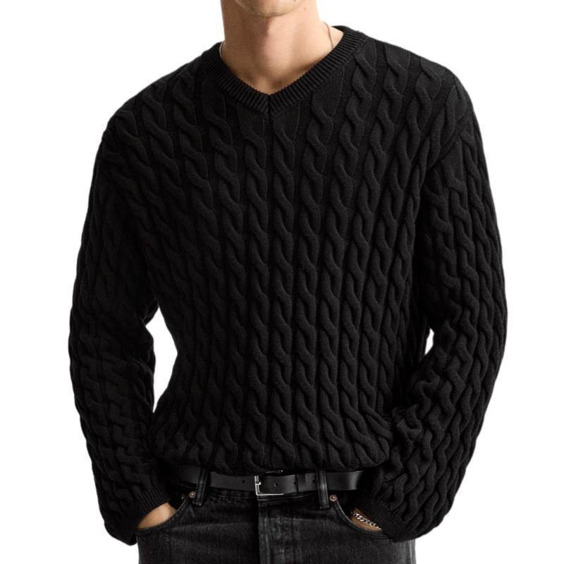 Crew neck pullover sweater for men