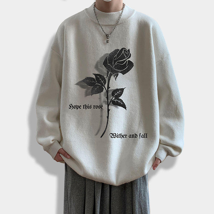 Cropped black pullover sweater custom knitwear