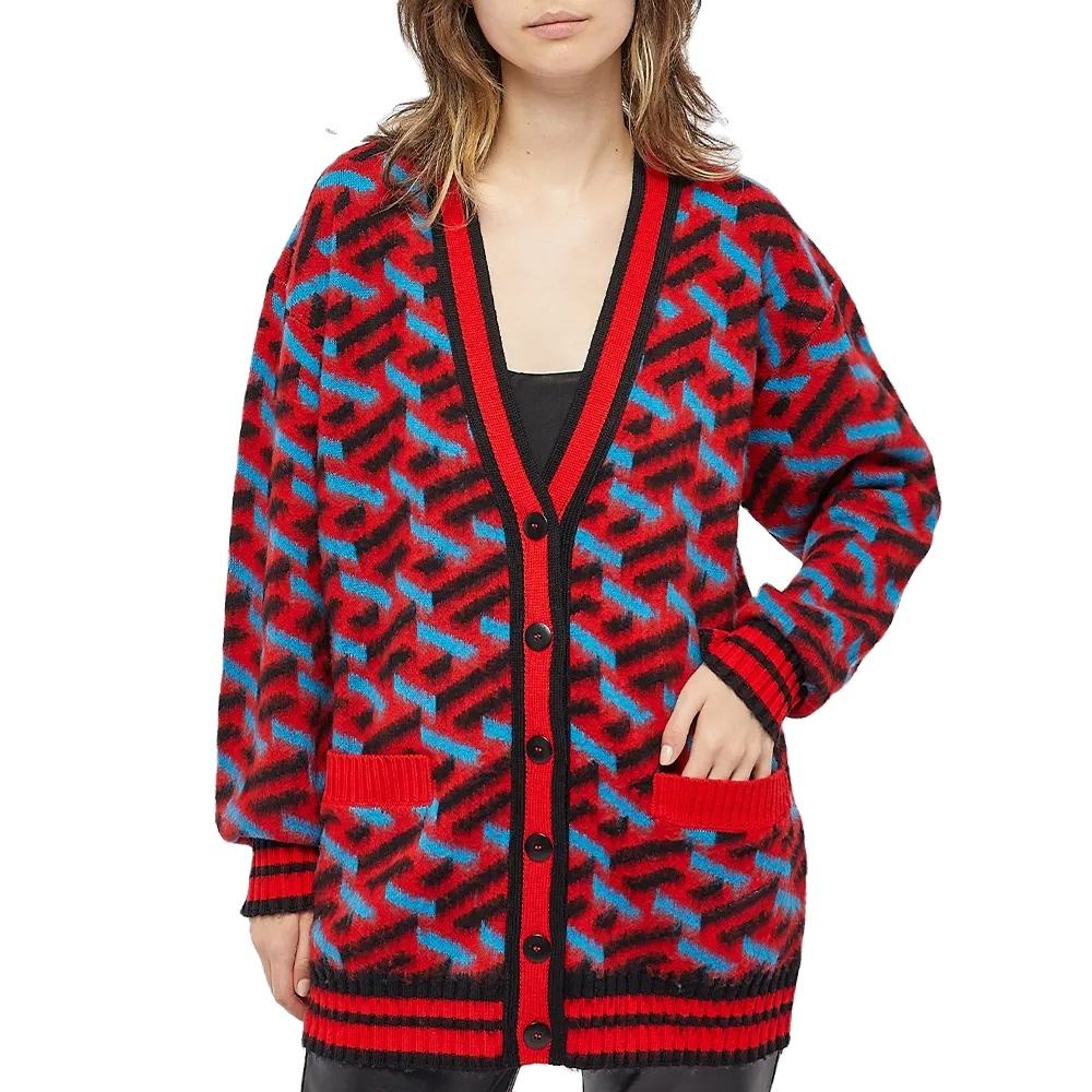 Custom letterman cardigan sweater with varsity styling