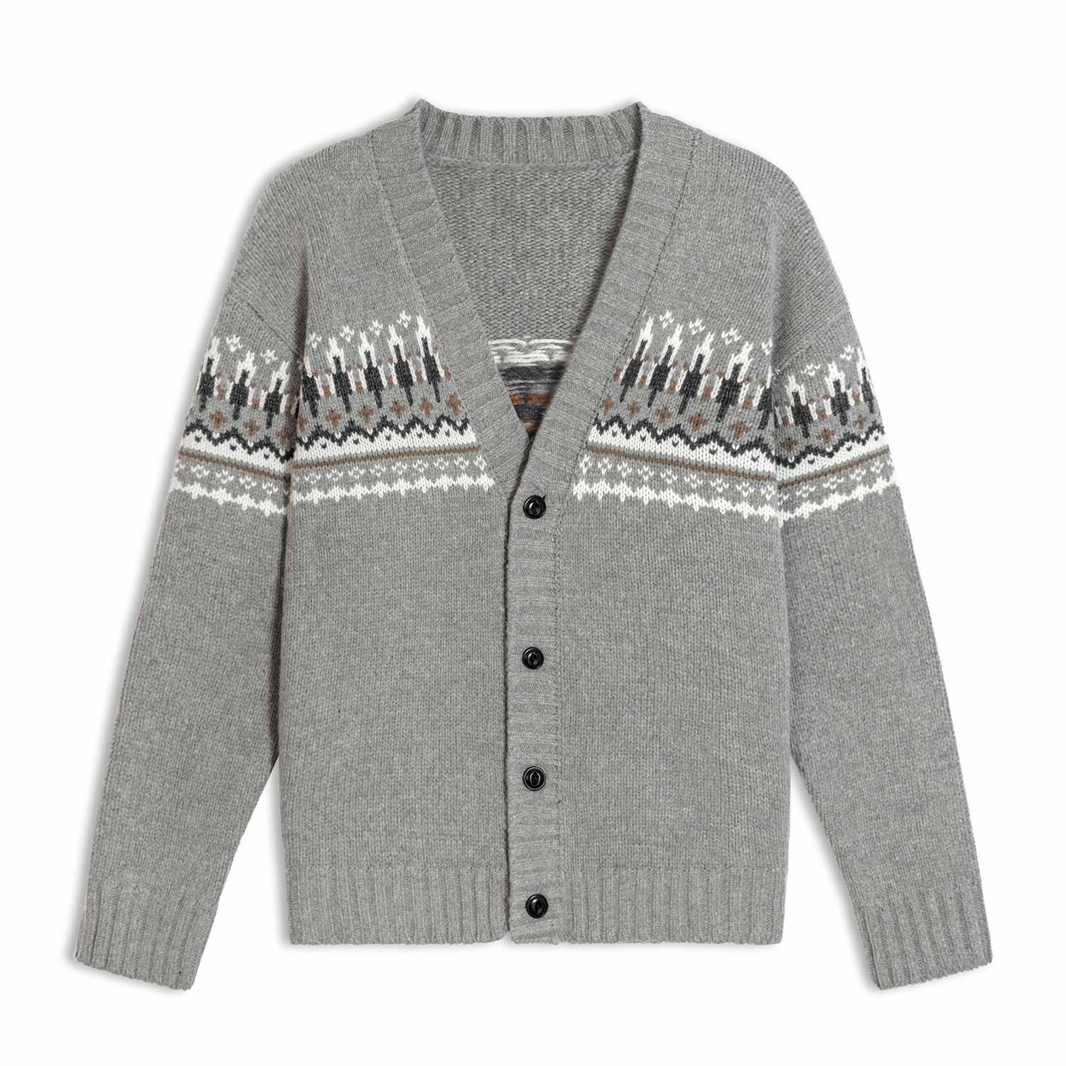 Dark grey men's cardigan sweater