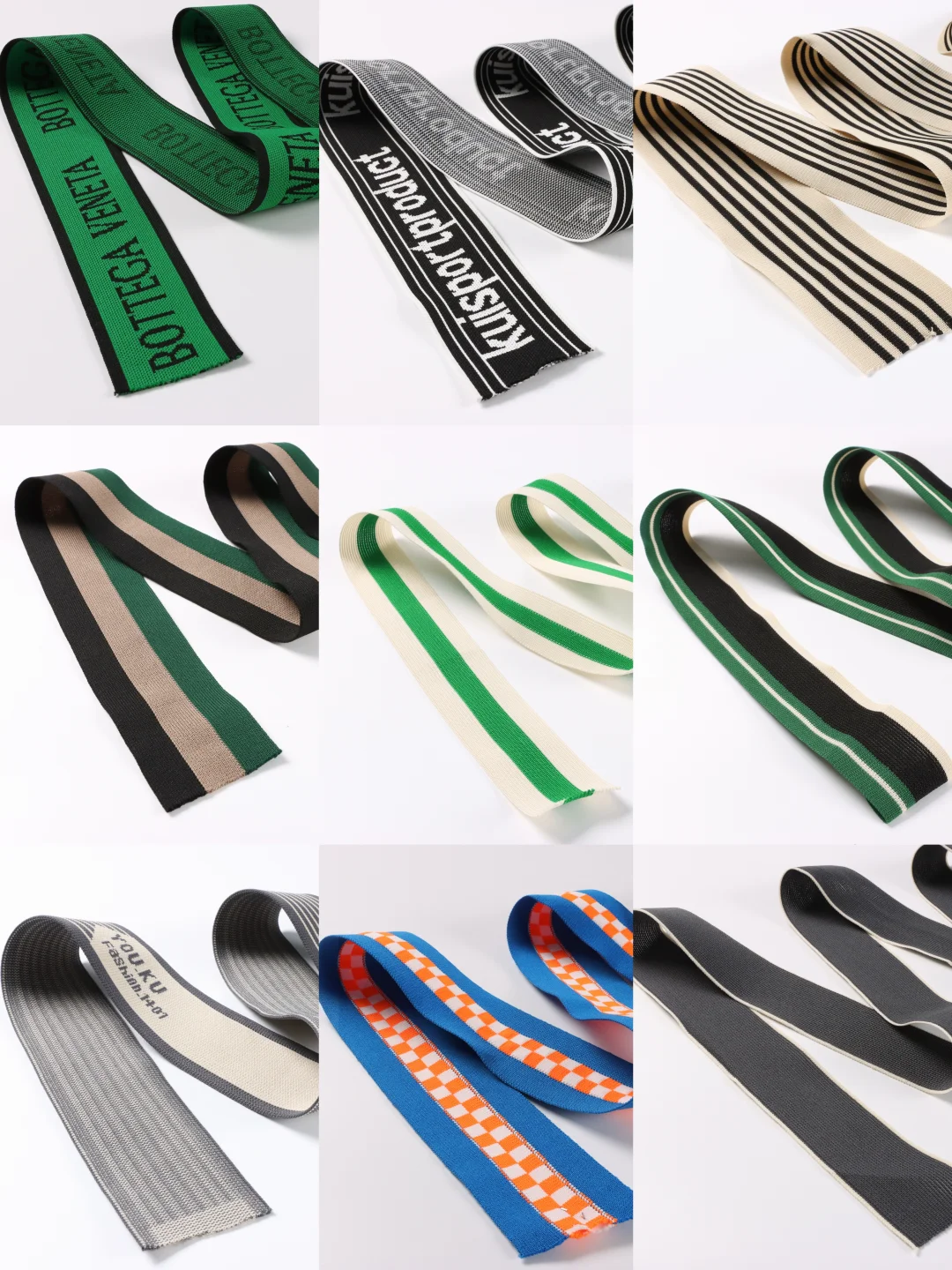 Elastic bands for knitwear waistbands and cuffs