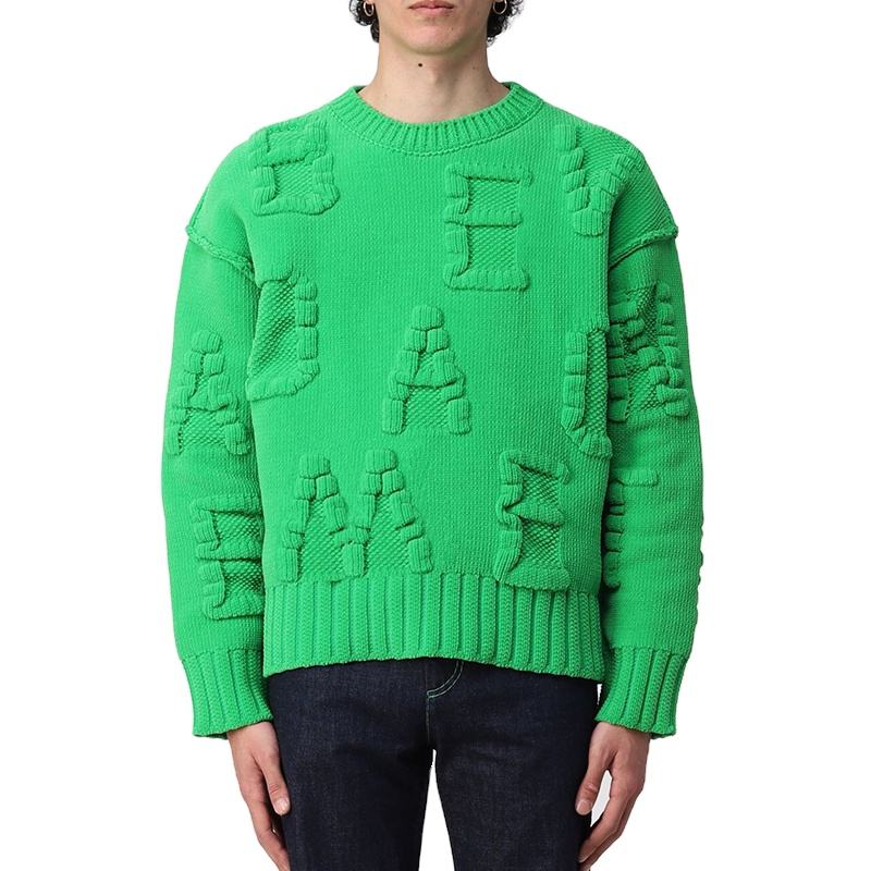 Embossed texture custom knit sweater