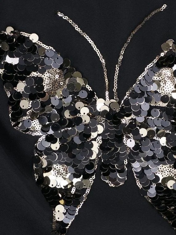 Beads and sequins embroidery on knitwear
