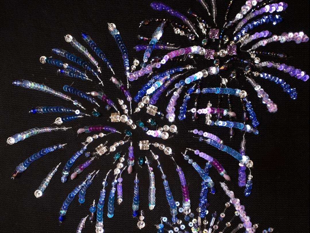 embroidery with sequins and beads​