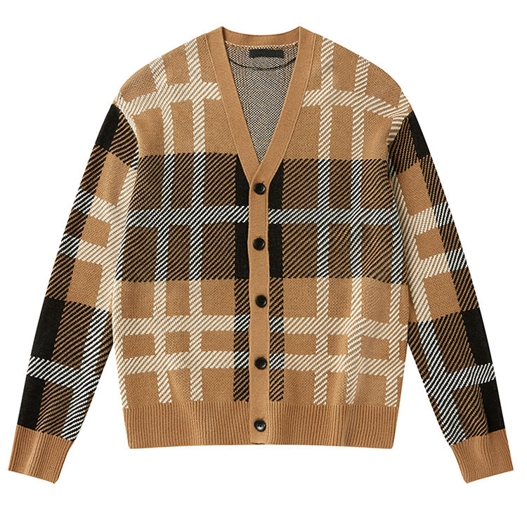 Grandpa style men's cardigan sweater custom manufacturing