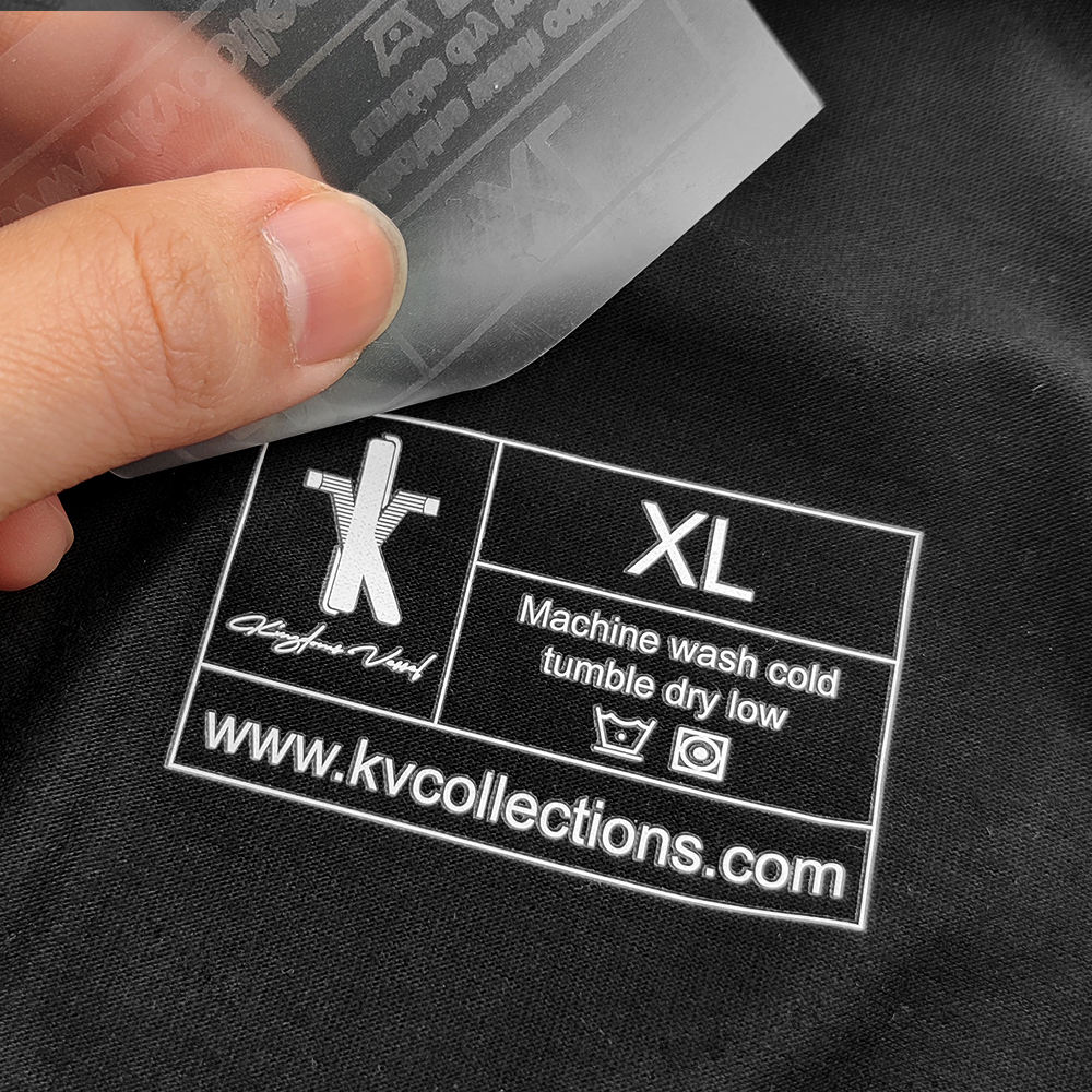Heat transfer label for custom knitwear tags