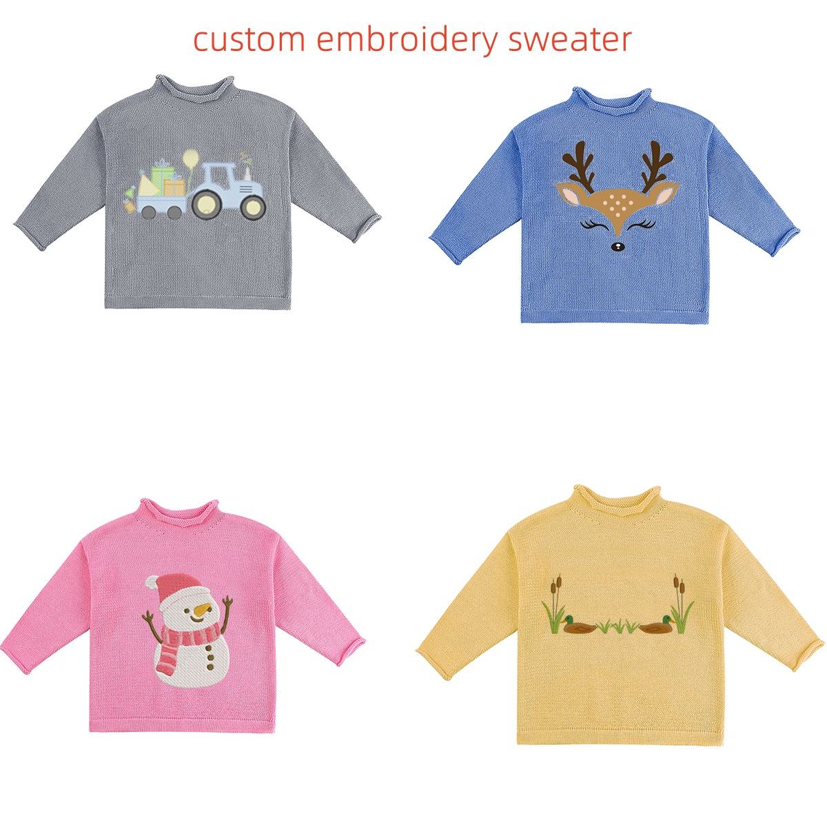 Kids Christmas sweater with cat pattern