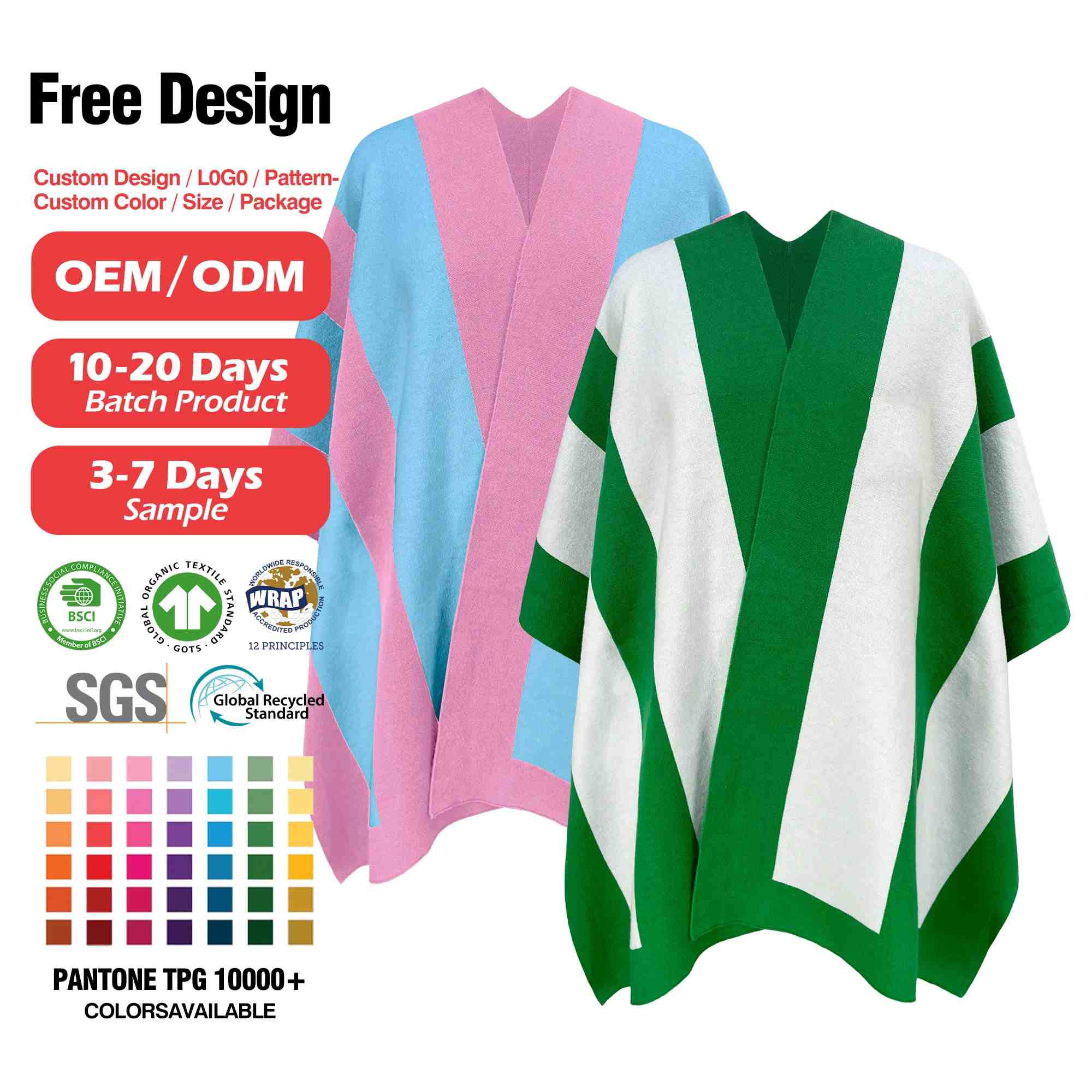 Custom ladies sweater shawls knitwear collection