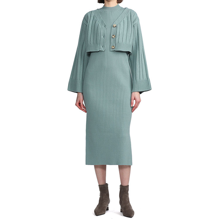 Long line women's cardigan duster knitwear sample