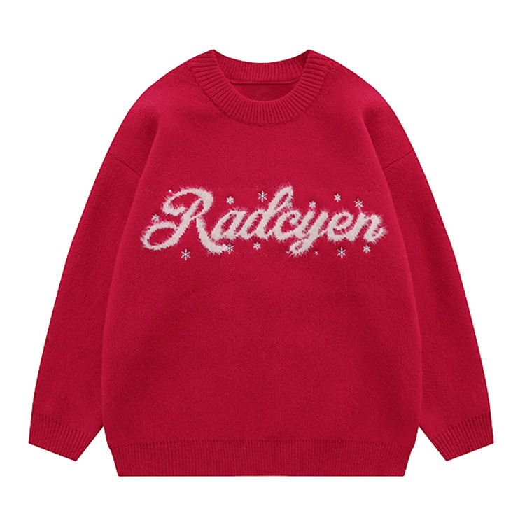 Loose knit pullover sweater custom knitwear sample