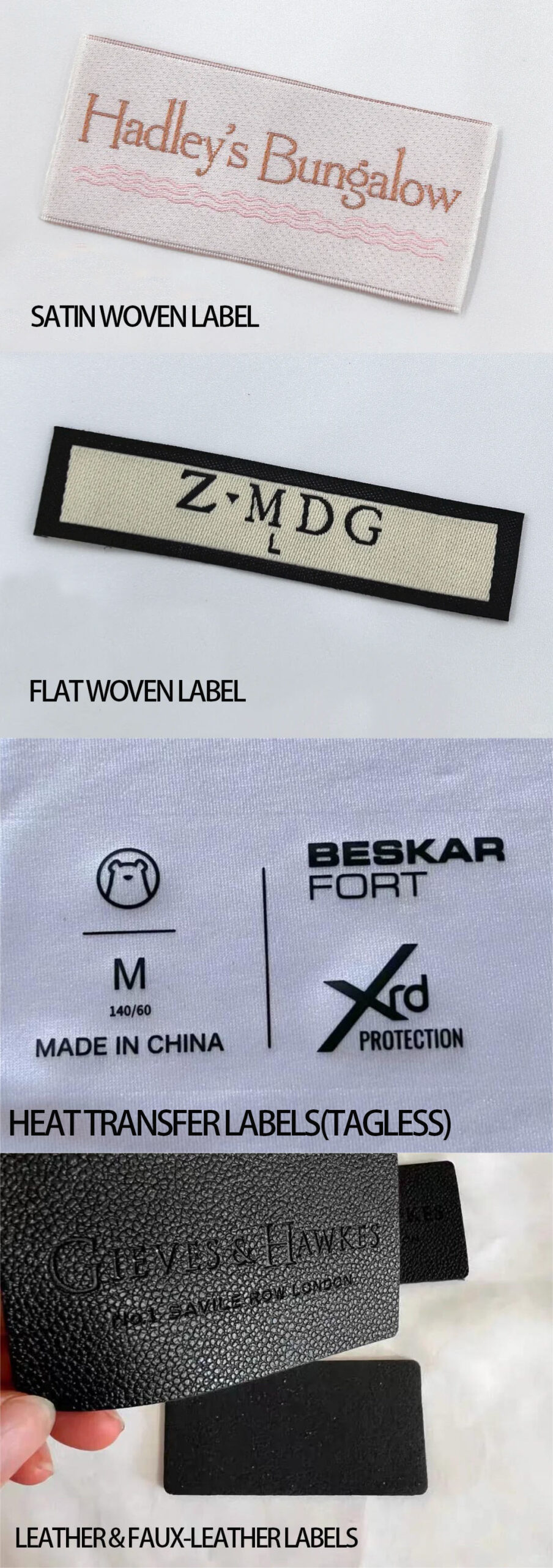 Main label for custom knitwear branding