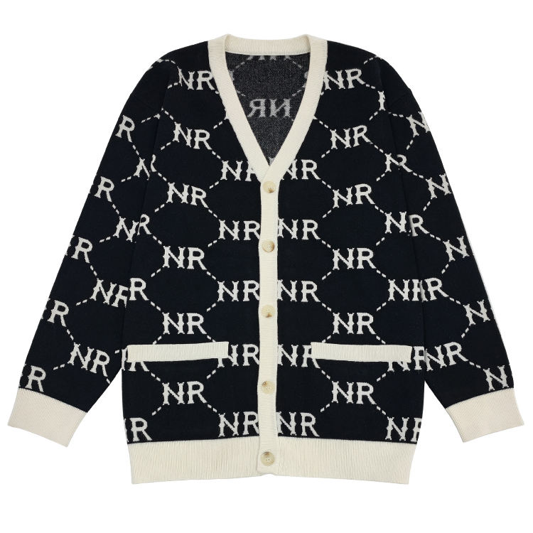 Black and white men's cardigan sweater for brands