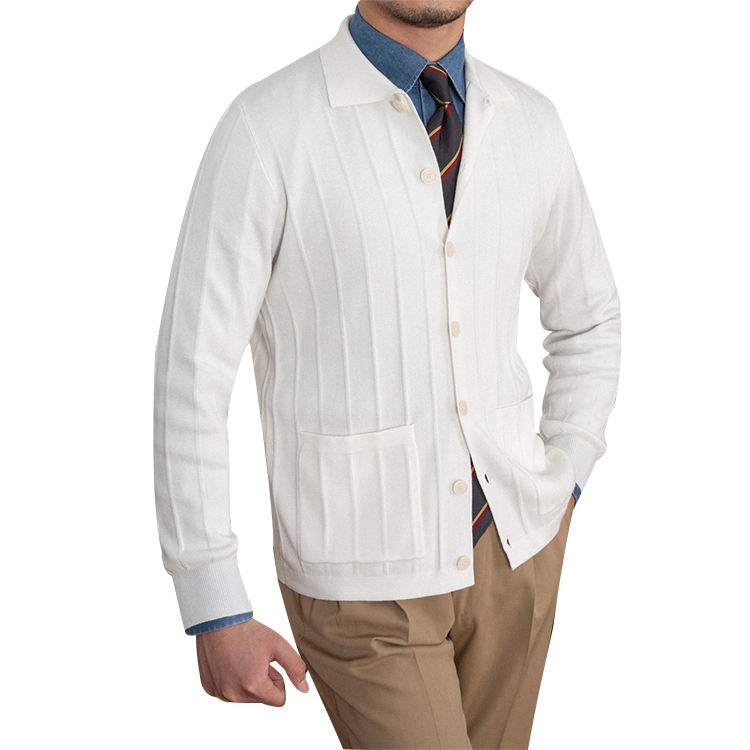Boxy fit men's cardigan sweater for brands