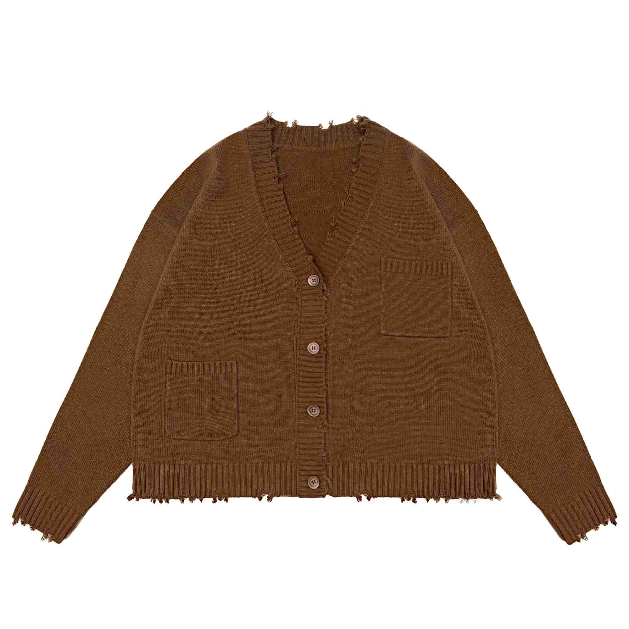 Brown men's cardigan sweater custom manufacturing