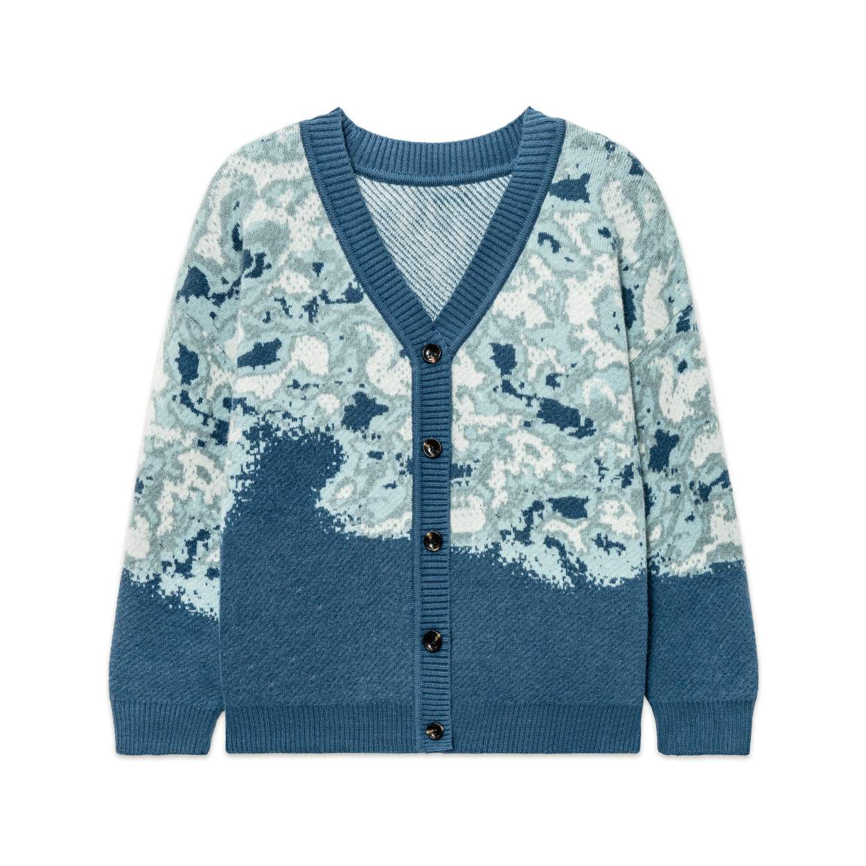 Men's shawl collar button-down cardigan sweater