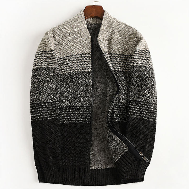 Men's patterned shawl collar cardigan custom production