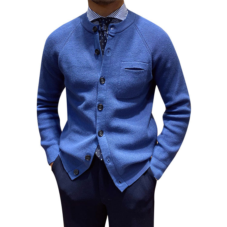 Men's soft merino wool zip cardigan custom