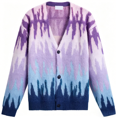 Tennis style men's cardigan with athletic design