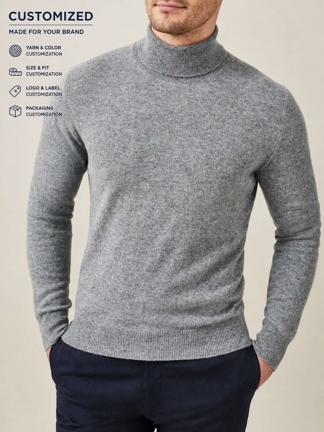 Merino wool pullover sweater custom knitwear production