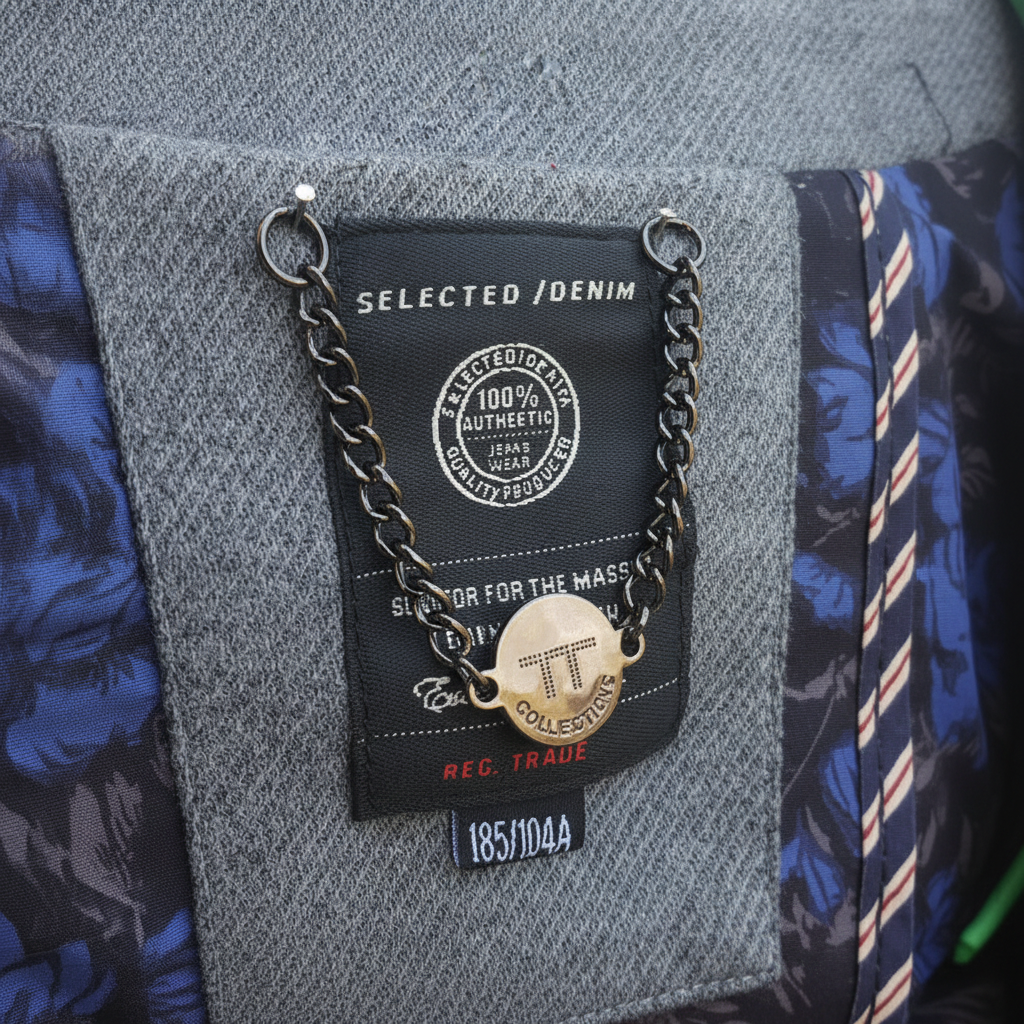 Metal clothing label for custom knitwear branding