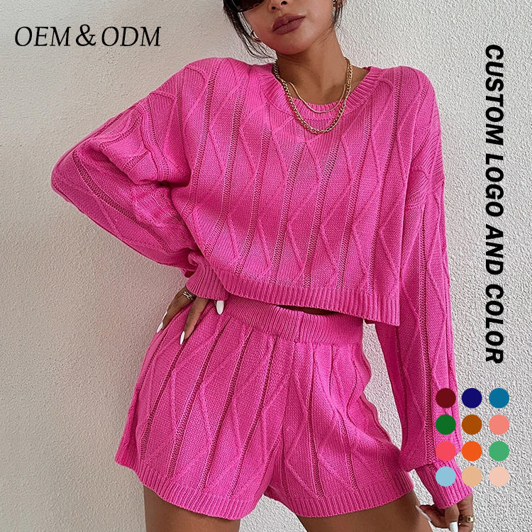 Oversized matching sweater set for wholesale knitwear