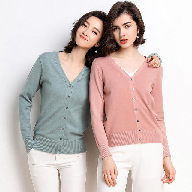 Pink cardigan for women custom knitwear