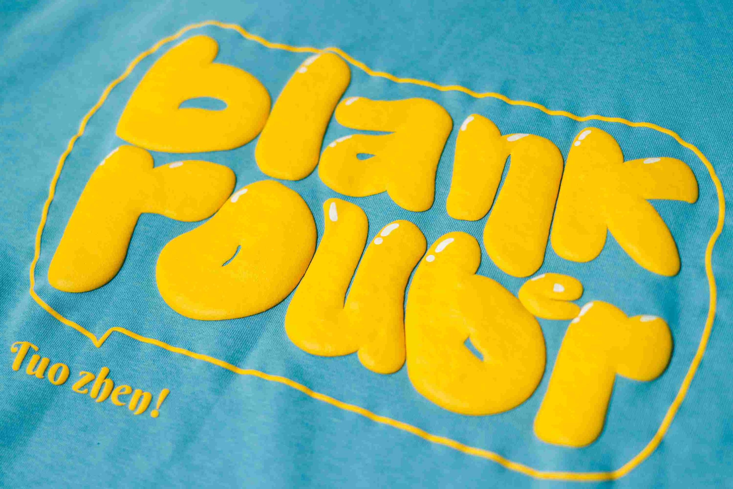 Puff screen printing on custom sweaters