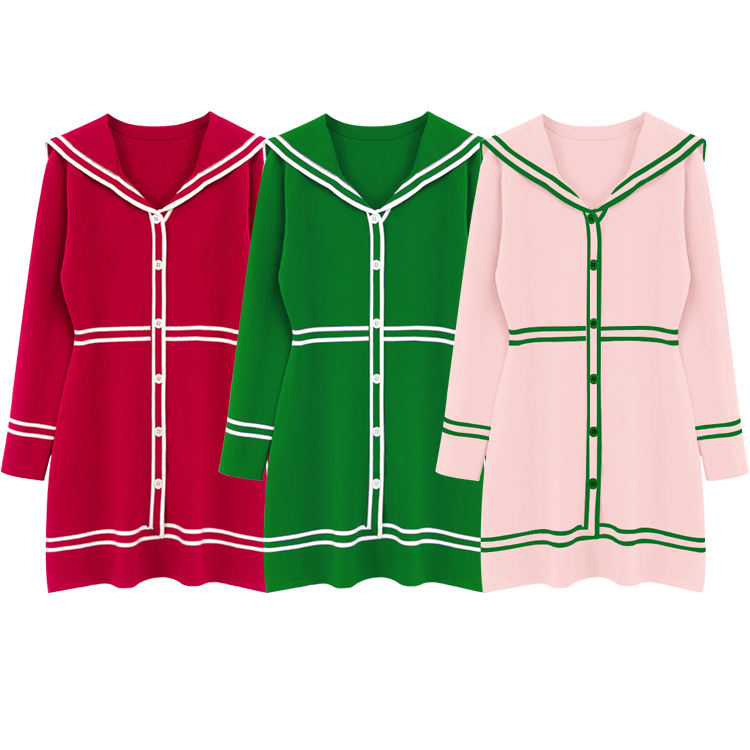 Red matching sweater set for wholesale production