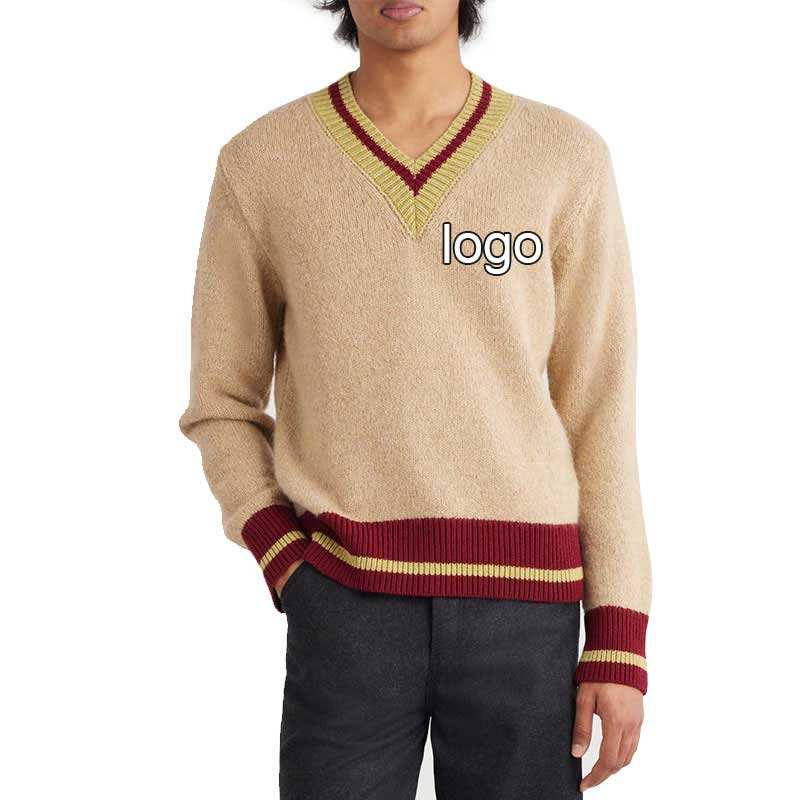 Striped V Neck Sweaters