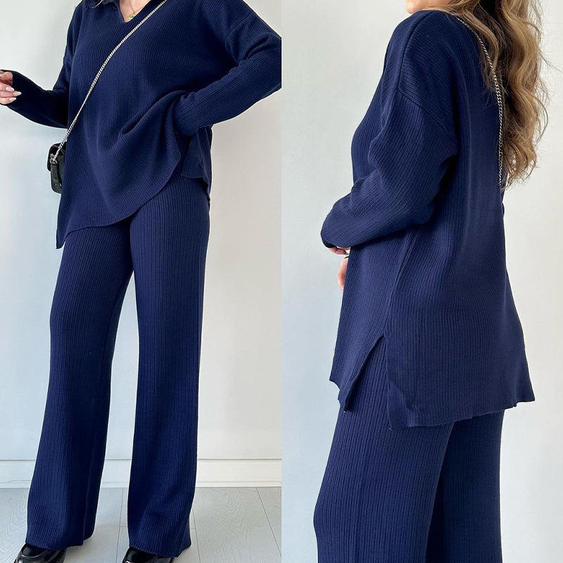 Suit knit sweater set custom matching knitwear