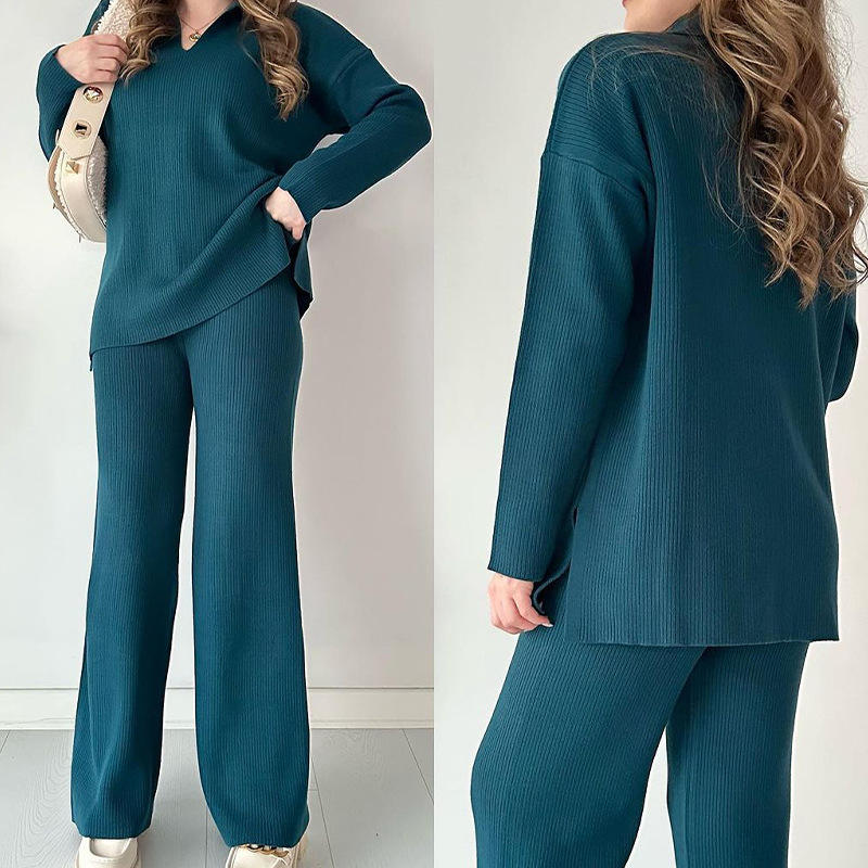 Suit knit sweater set custom matching knitwear
