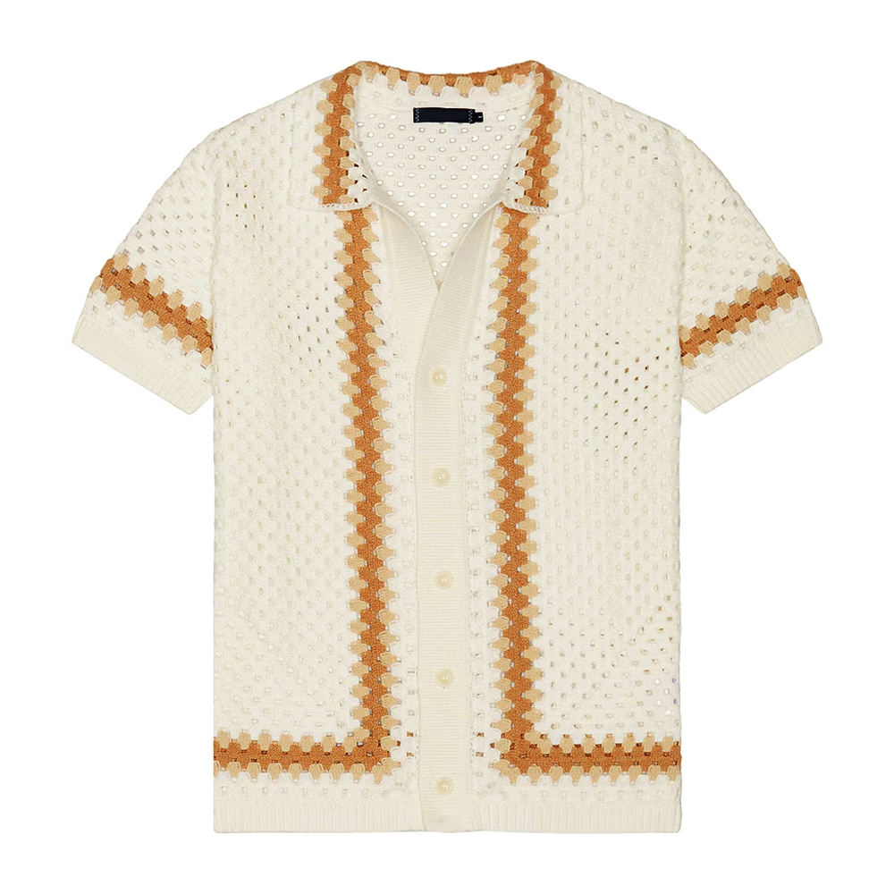 Summer v-neck sweater lightweight custom knitwear production