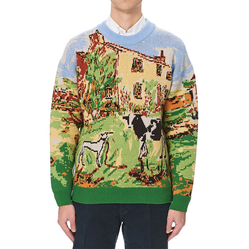 Boys jacquard knit sweater children's knitwear design