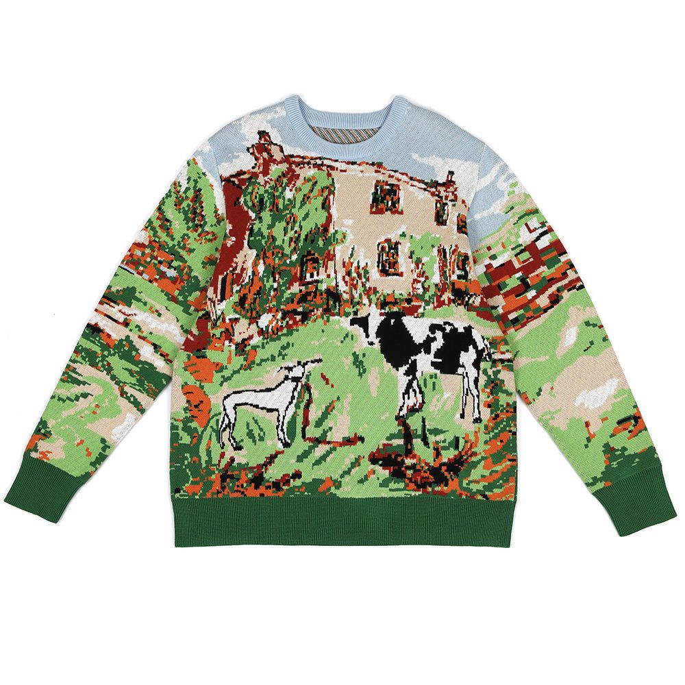 Boys jacquard knit sweater patterned children's knitwear