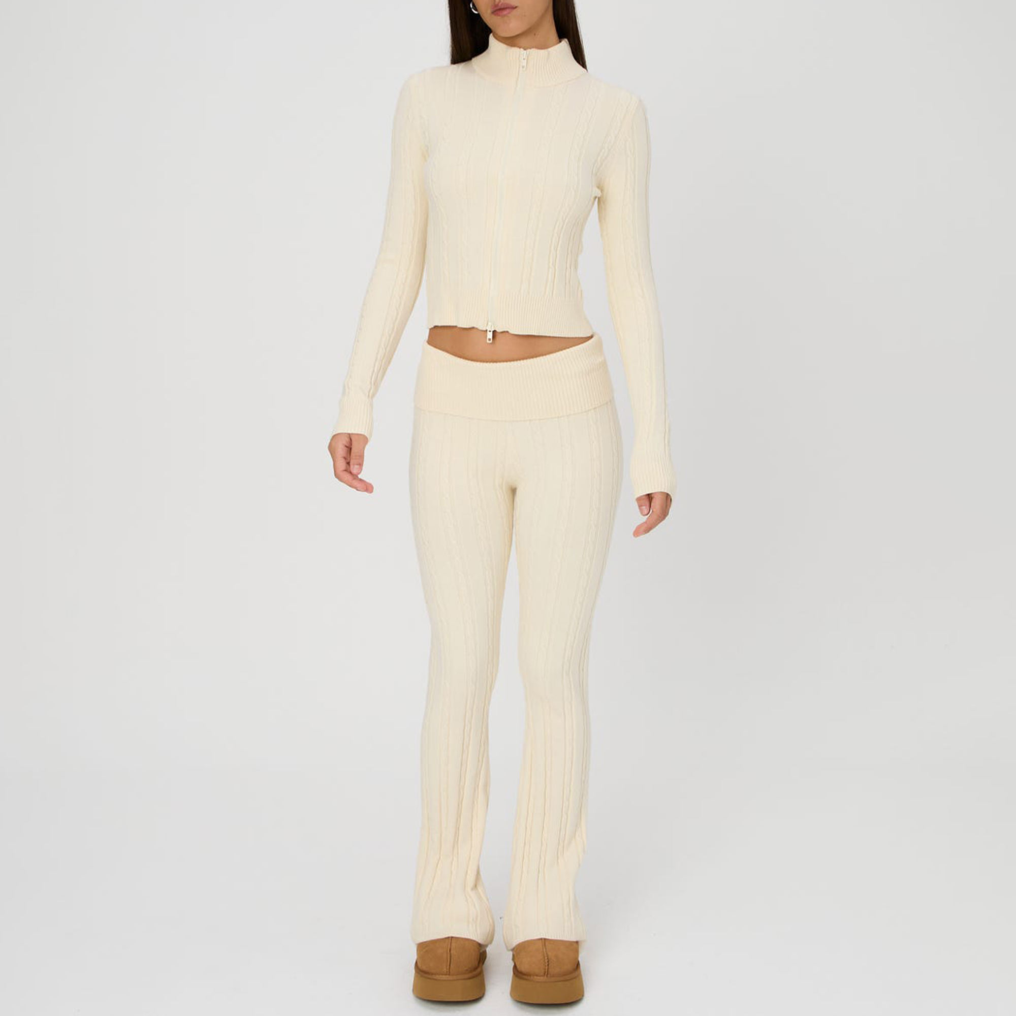 Warm matching sweater set for wholesale knitwear