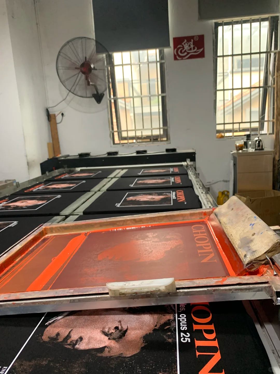 White plastisol ink screen printing on knitwear
