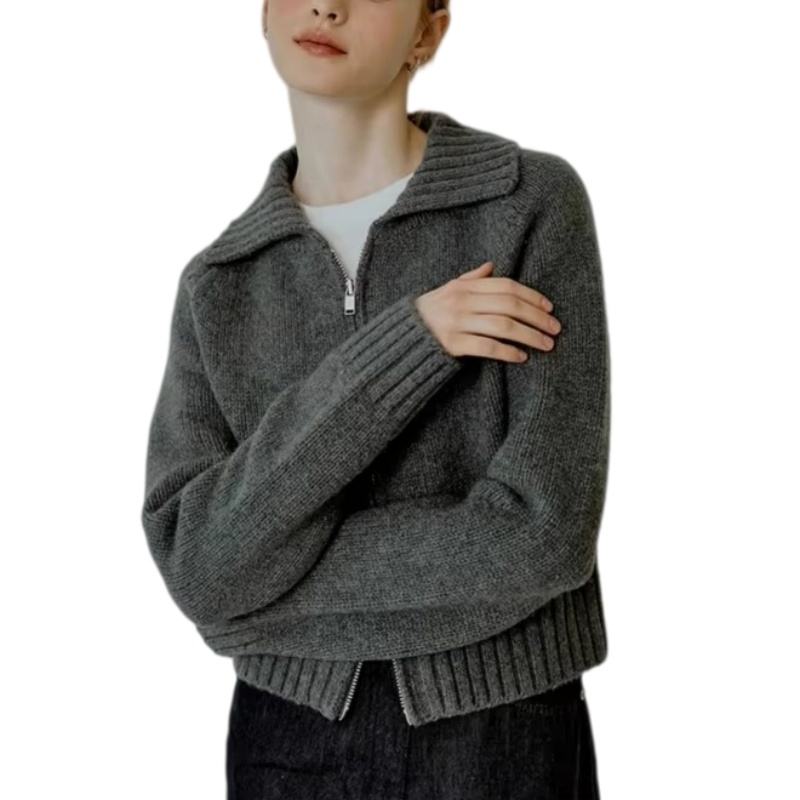 Custom zip-up knitted sweater from manufacturer