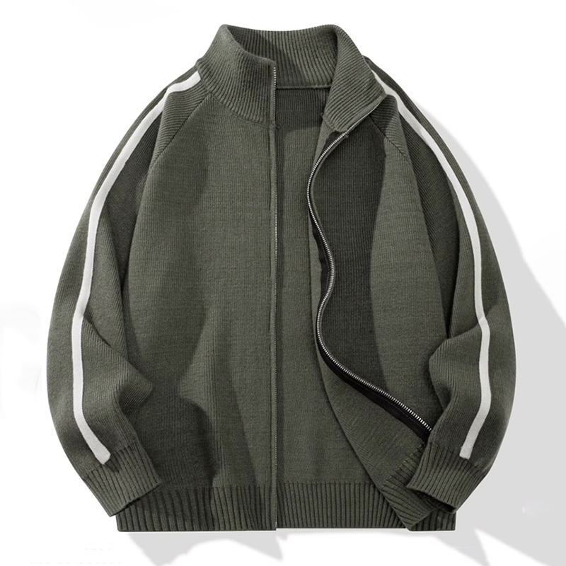 Custom zipper cardigan knitted sweater production